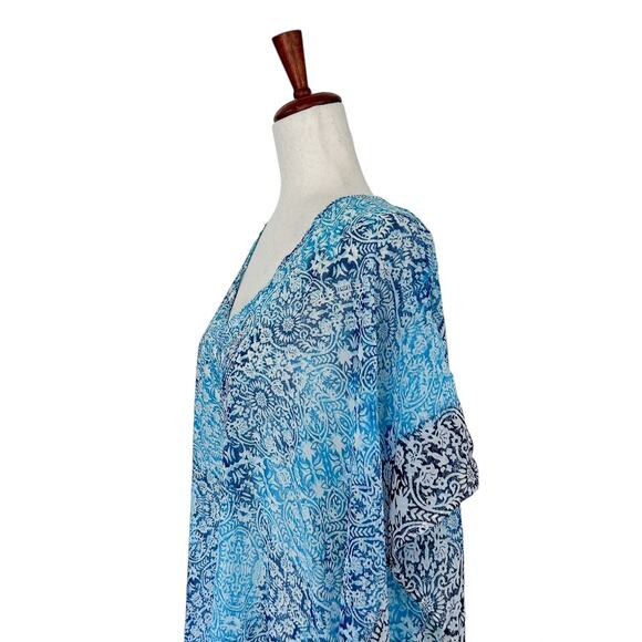 Tommy Bahama Women's Sheer Swim Coverup Blue Size Small‎ Tropical Vacation - Picture 5 of 9